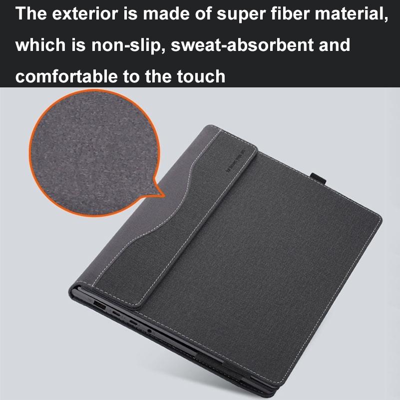 Protective Leather Laptop Case With Stand - 13.3 Inch - Dark Blue - For Samsung Galaxy Book 2 Pro 360