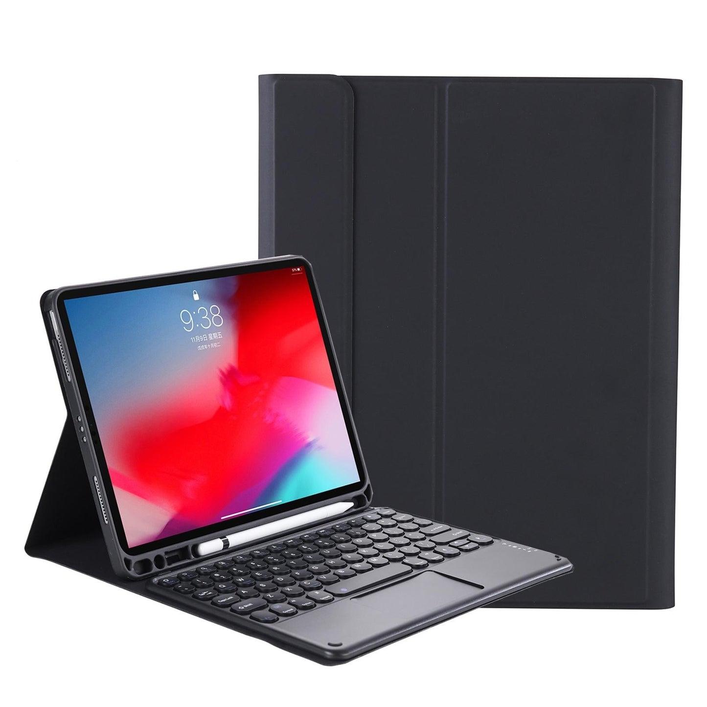 Detachable Bluetooth Keyboard Leather Case For Ipad Air 4 / 5 With Touch Control And Skin Feel Texture - Dark Green