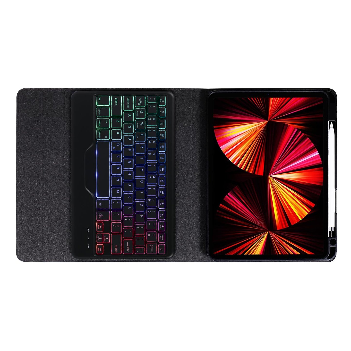 10.2 / 10.5 Inch Bluetooth Keyboard Tablet Case With Triangle Holder & Pen Slot - Gradient Purple