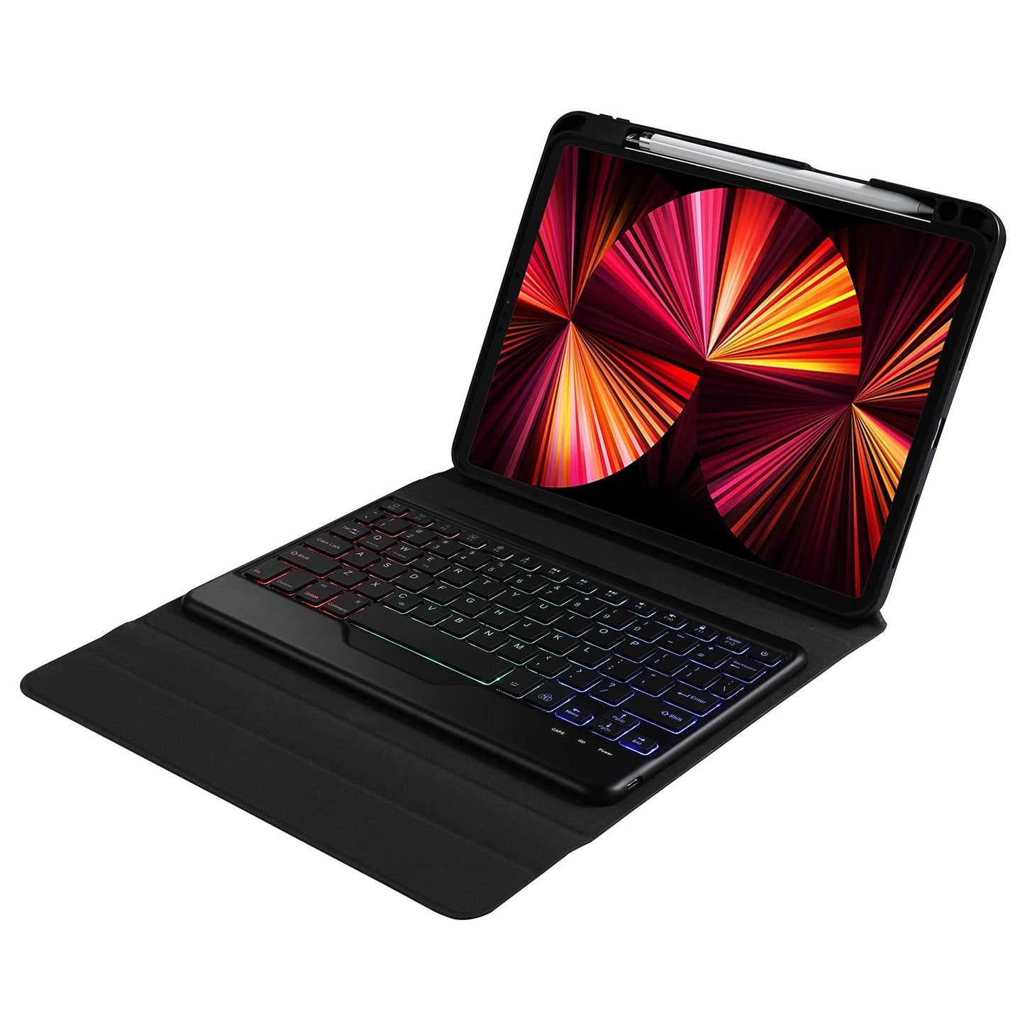 10.2 / 10.5 Inch Bluetooth Keyboard Tablet Case With Triangle Holder & Pen Slot - Gradient Purple
