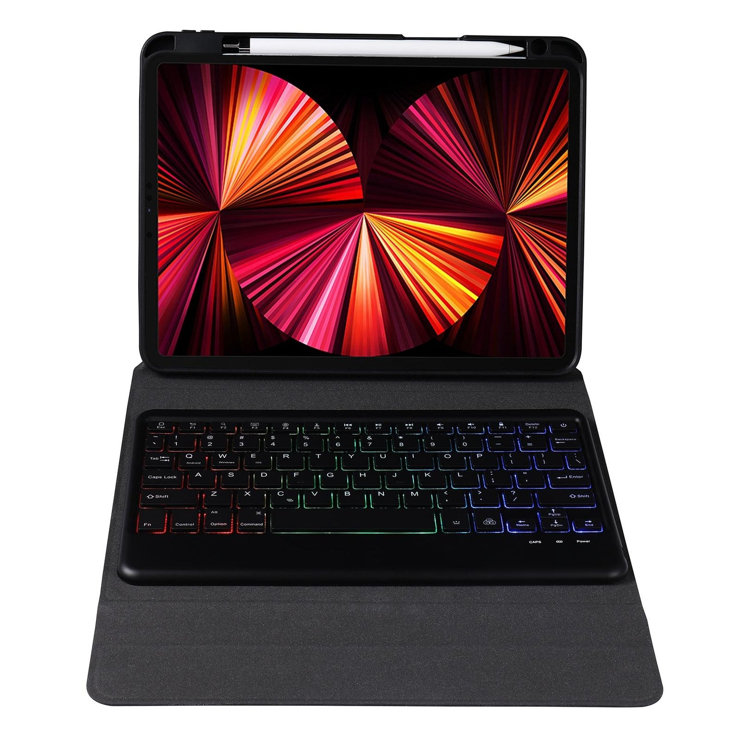 10.2 / 10.5 Inch Bluetooth Keyboard Tablet Case With Triangle Holder & Pen Slot - Gradient Purple