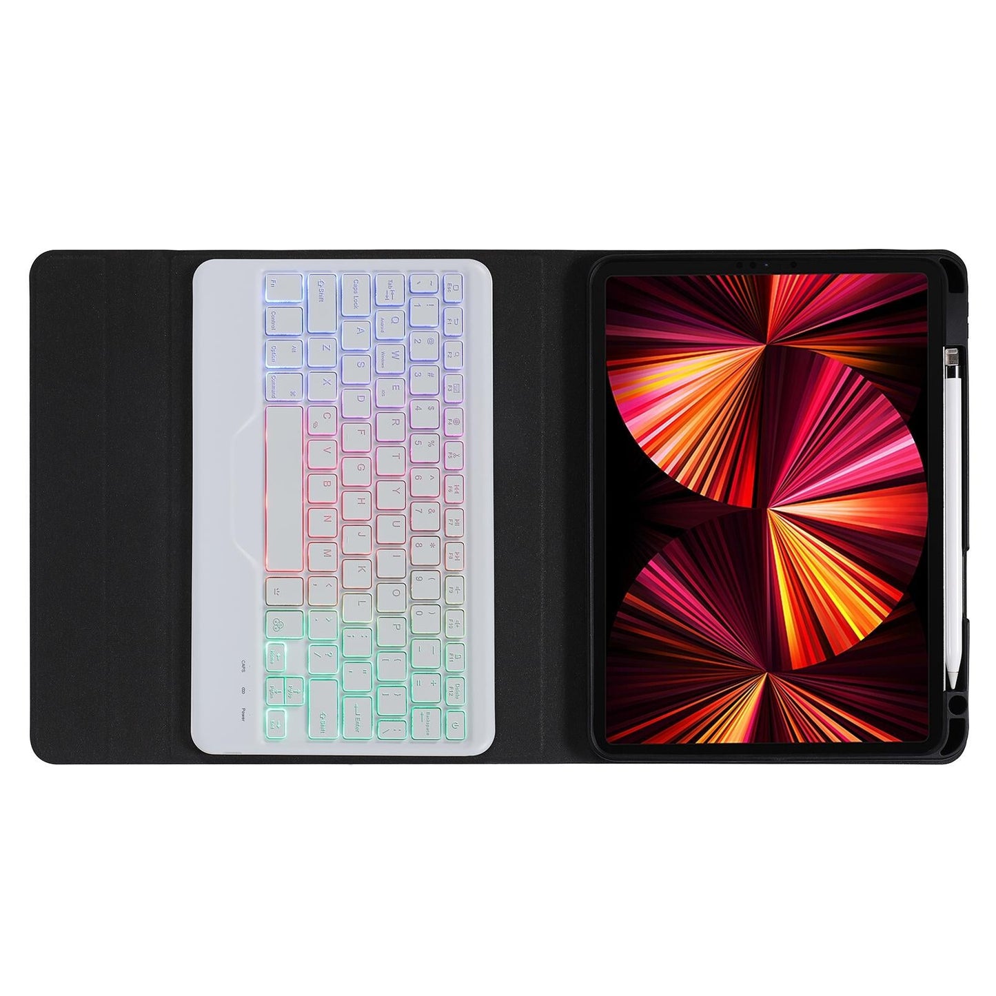 10.2 / 10.5 Inch Bluetooth Keyboard Tablet Case With Triangle Holder & Pen Slot - Gradient Purple