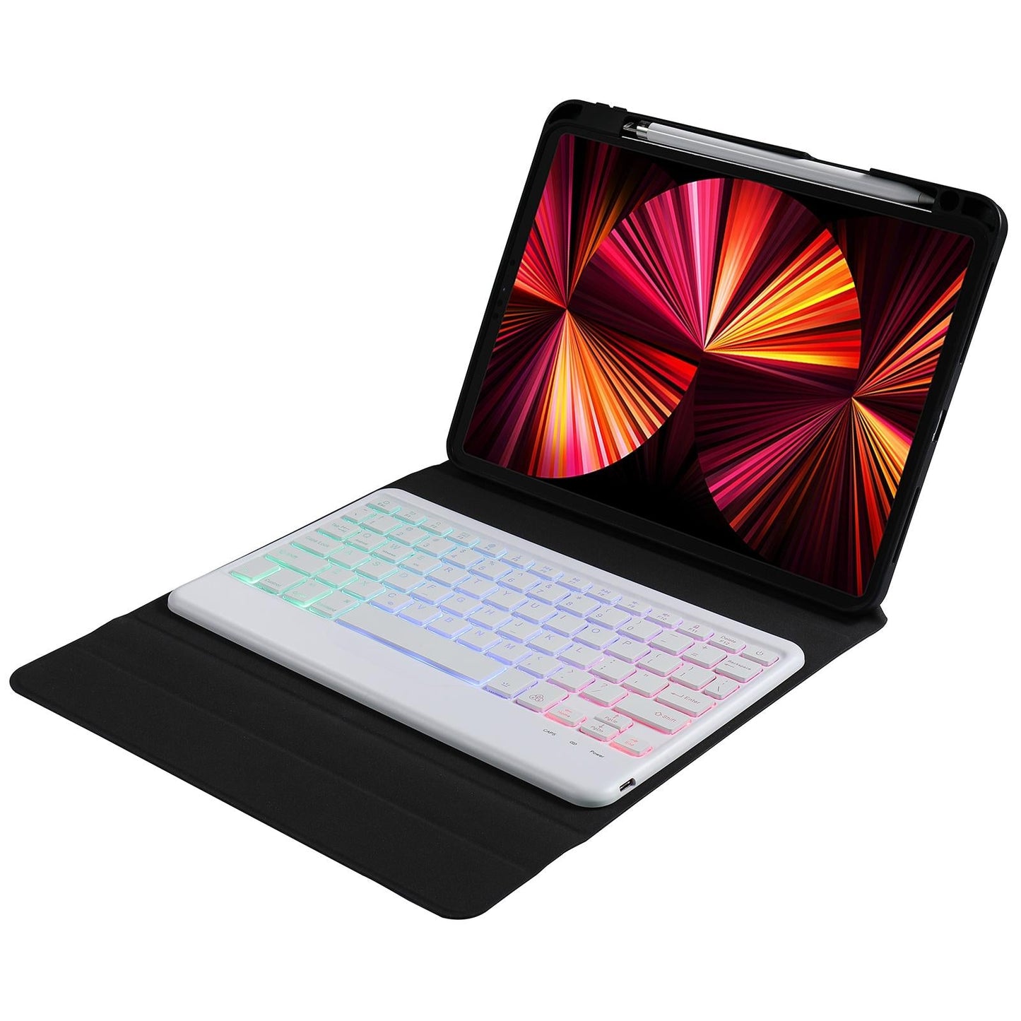 10.2 / 10.5 Inch Bluetooth Keyboard Tablet Case With Triangle Holder & Pen Slot - Gradient Purple