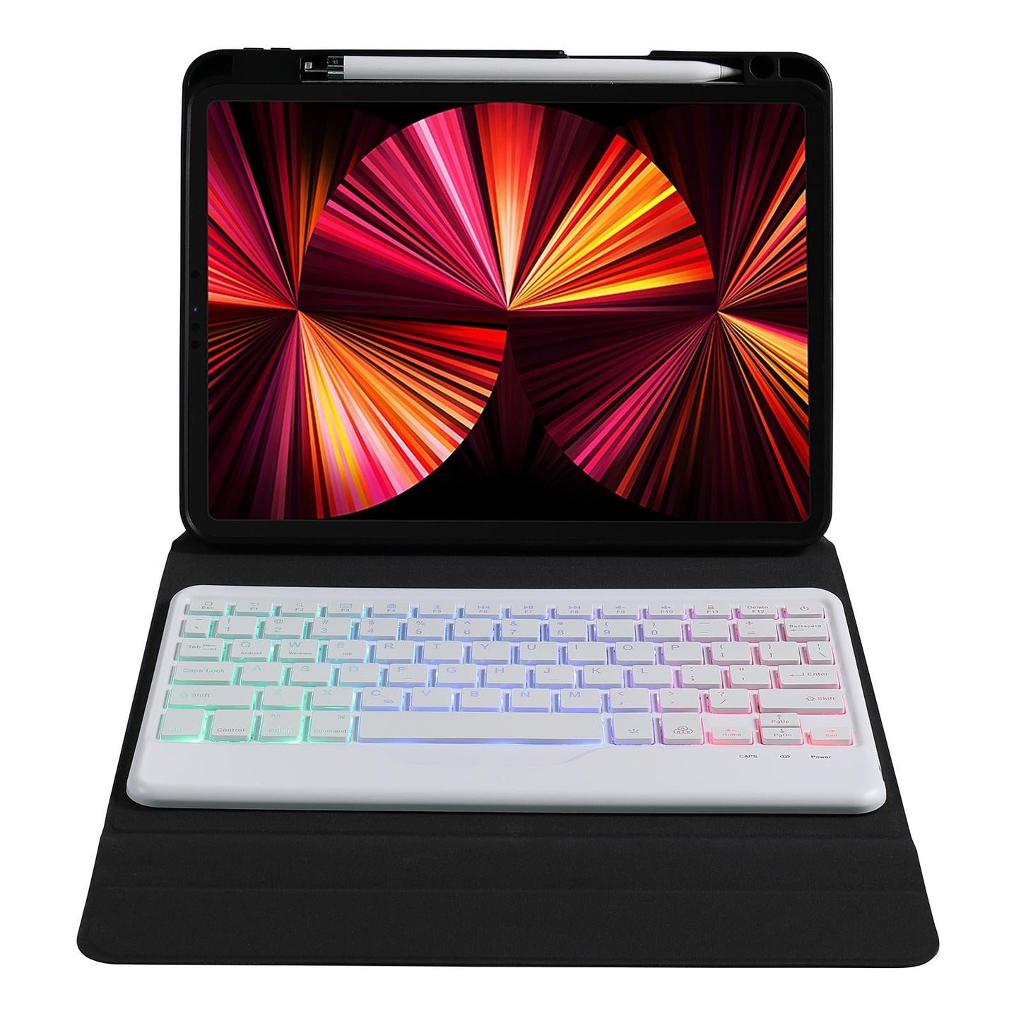 10.2 / 10.5 Inch Bluetooth Keyboard Tablet Case With Triangle Holder & Pen Slot - Gradient Purple