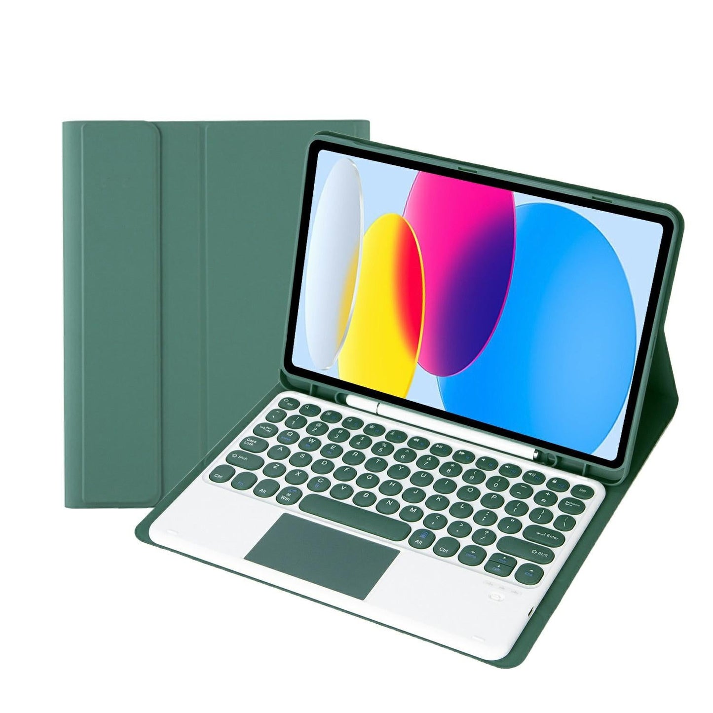2022 Ipad 10.9 Lambskin Bluetooth Keyboard Case With Pen Slot - Dark Blue