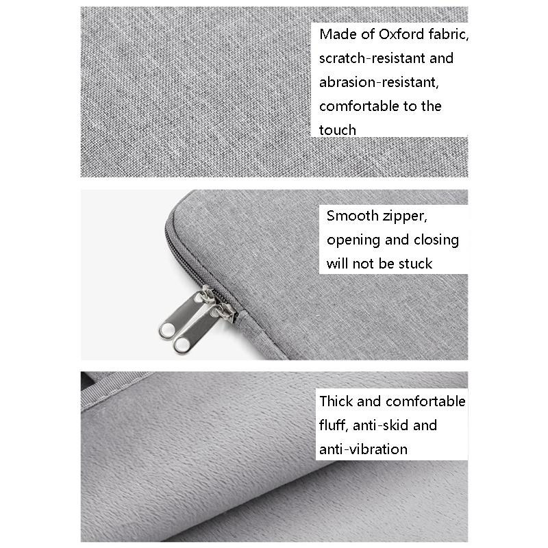 15.6 Inch Protective Laptop Liner Bag Cover - Lightweight Gray
