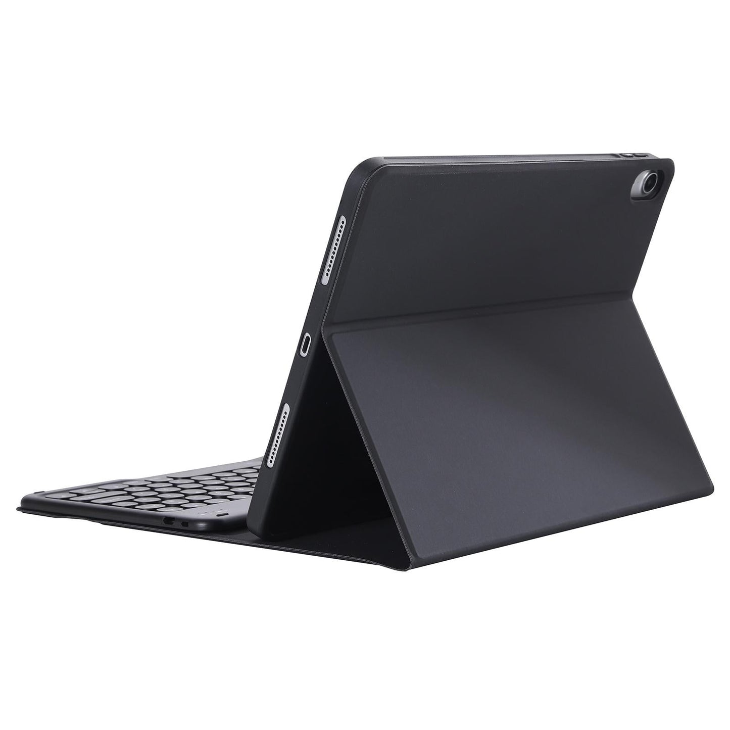 Detachable Bluetooth Keyboard Leather Case For Ipad Air 4 / 5 - Candy Colour Skin Texture - 10.9 Inch - Purple