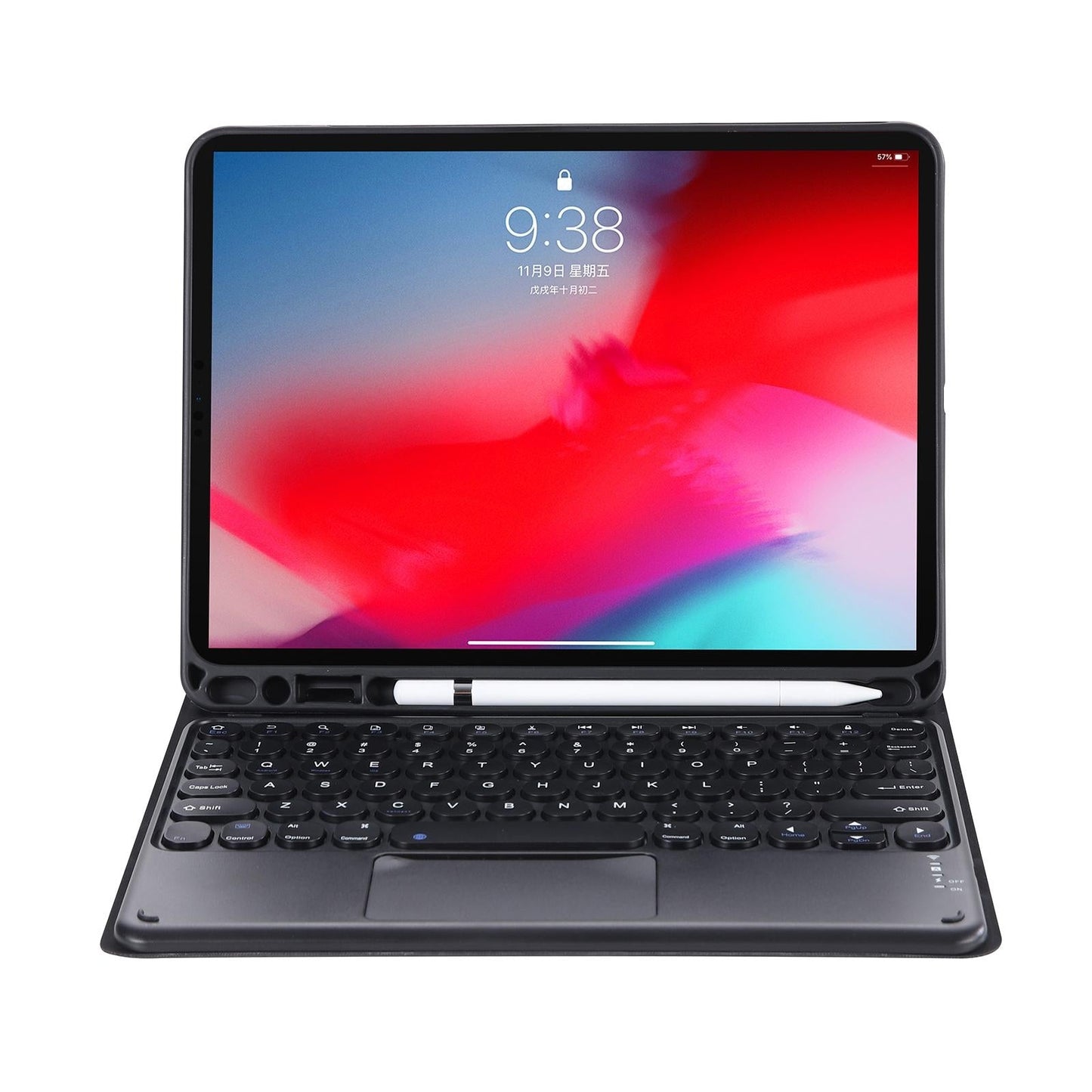 Detachable Bluetooth Keyboard Leather Case For Ipad Air 4 / 5 With Touch Control And Skin Feel Texture - Purple