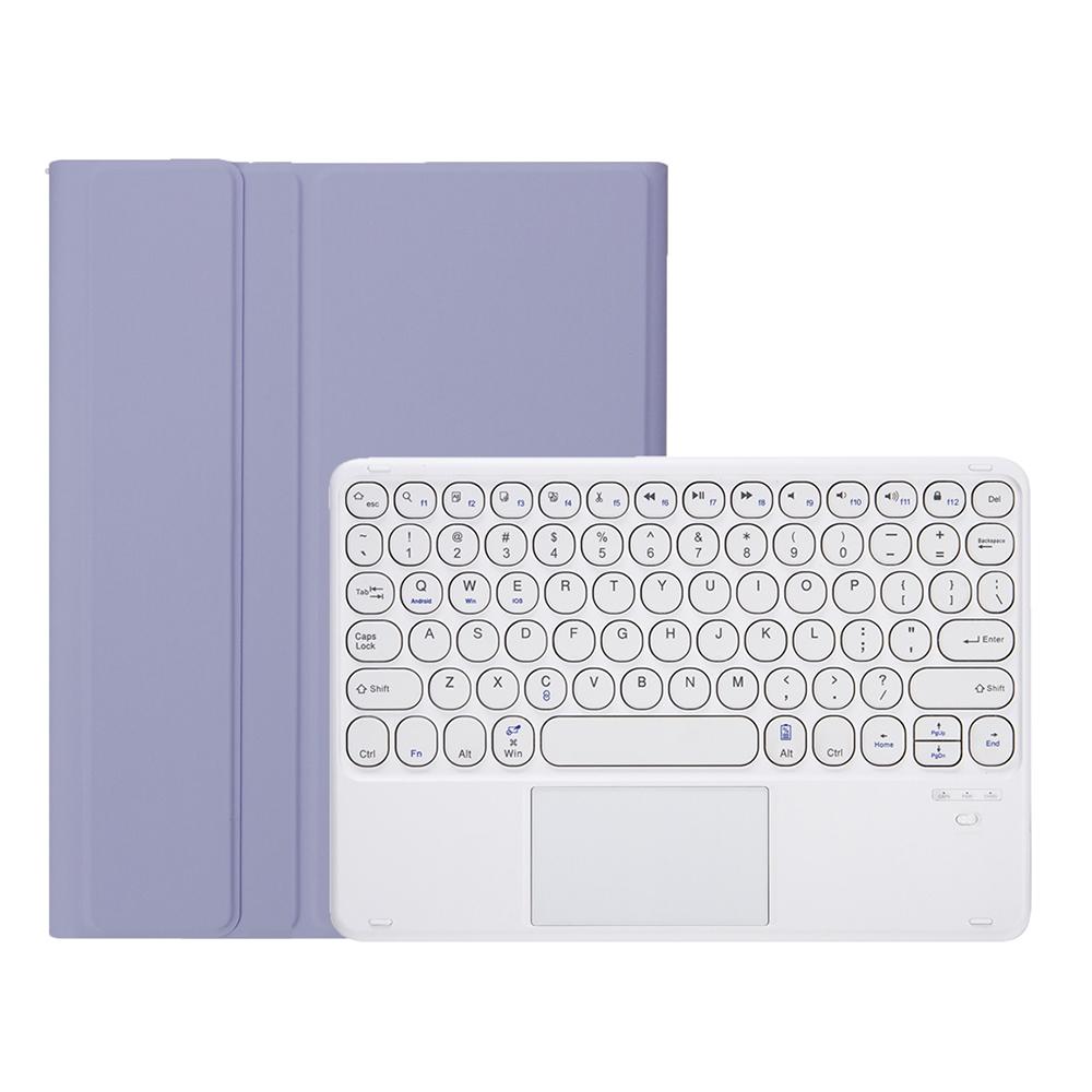 Detachable Bluetooth Keyboard Leather Case For Ipad Air 4 / 5 With Touch Control And Skin Feel Texture - Purple