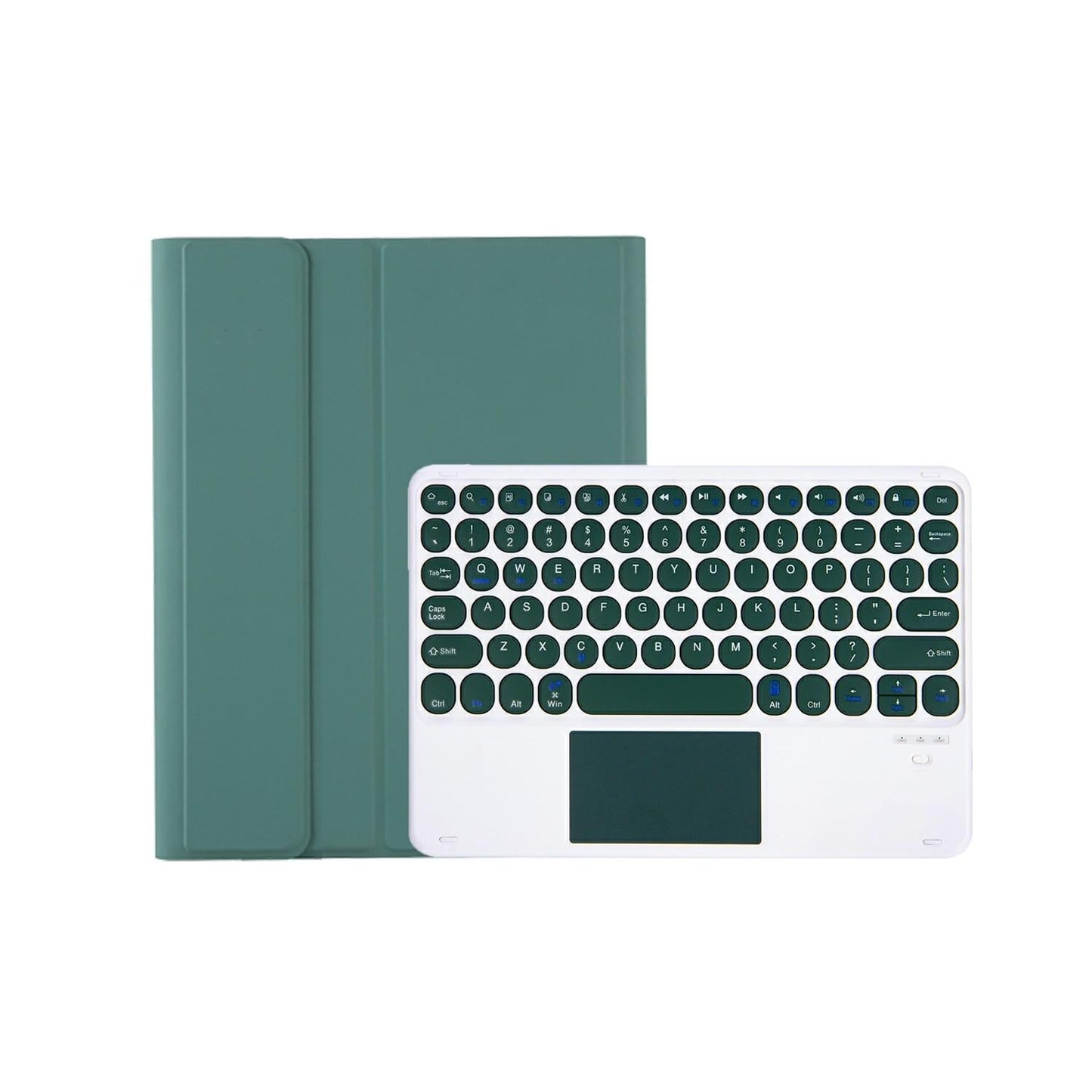 2022 Ipad 10.9 Lambskin Bluetooth Keyboard Case With Pen Slot - Dark Green