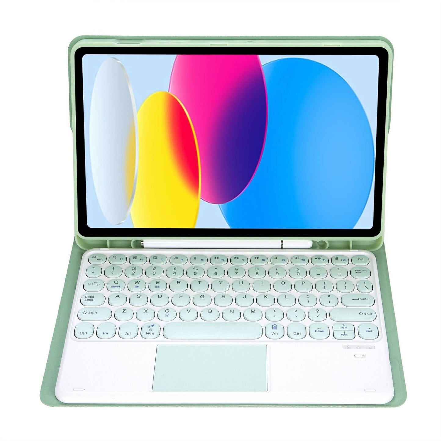 2022 Ipad 10.9 Lambskin Bluetooth Keyboard Case With Pen Slot - Dark Green
