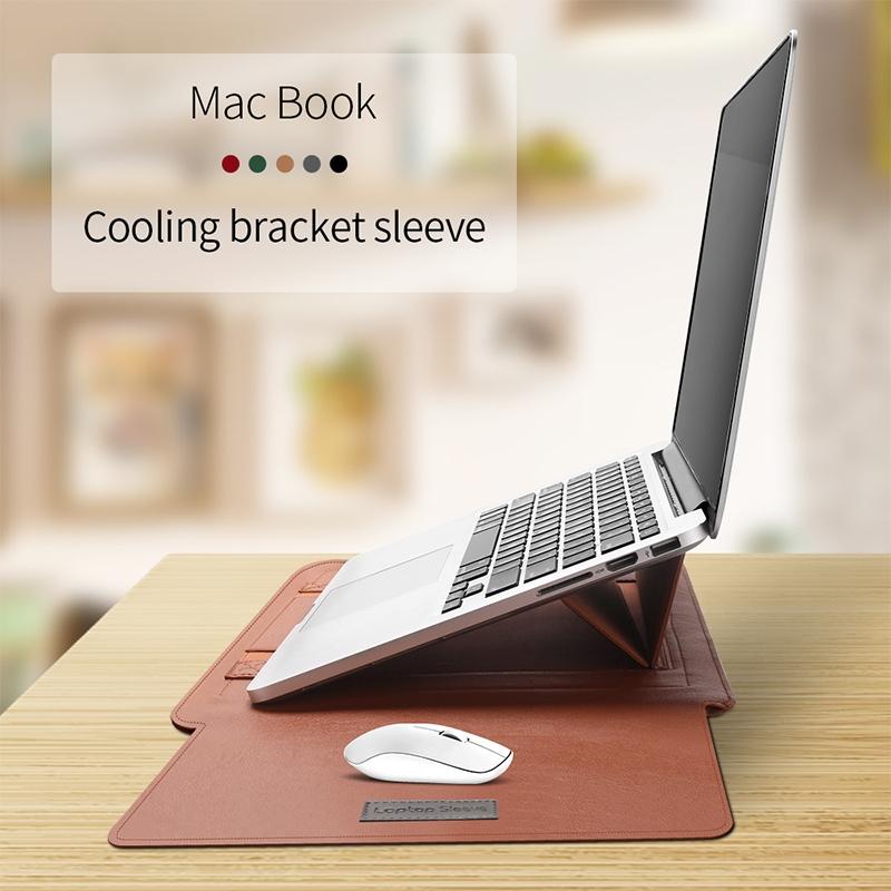 Universal Waterproof Laptop Bag Set With Handle Stand Pen Holder Winders Mouse & Charger Bags - Grey