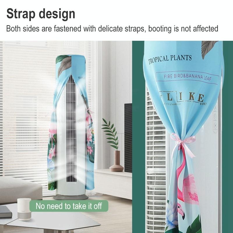 185 x 40 Cm Elastic Cloth Cabinet Air Conditioner Dust Cover - Golden Frame Leaves