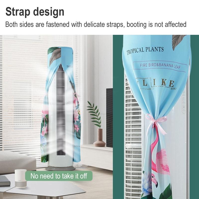 190 x 40 Cm Elastic Cloth Cabinet Air Conditioner Dust Cover - Golden Frame Leaves