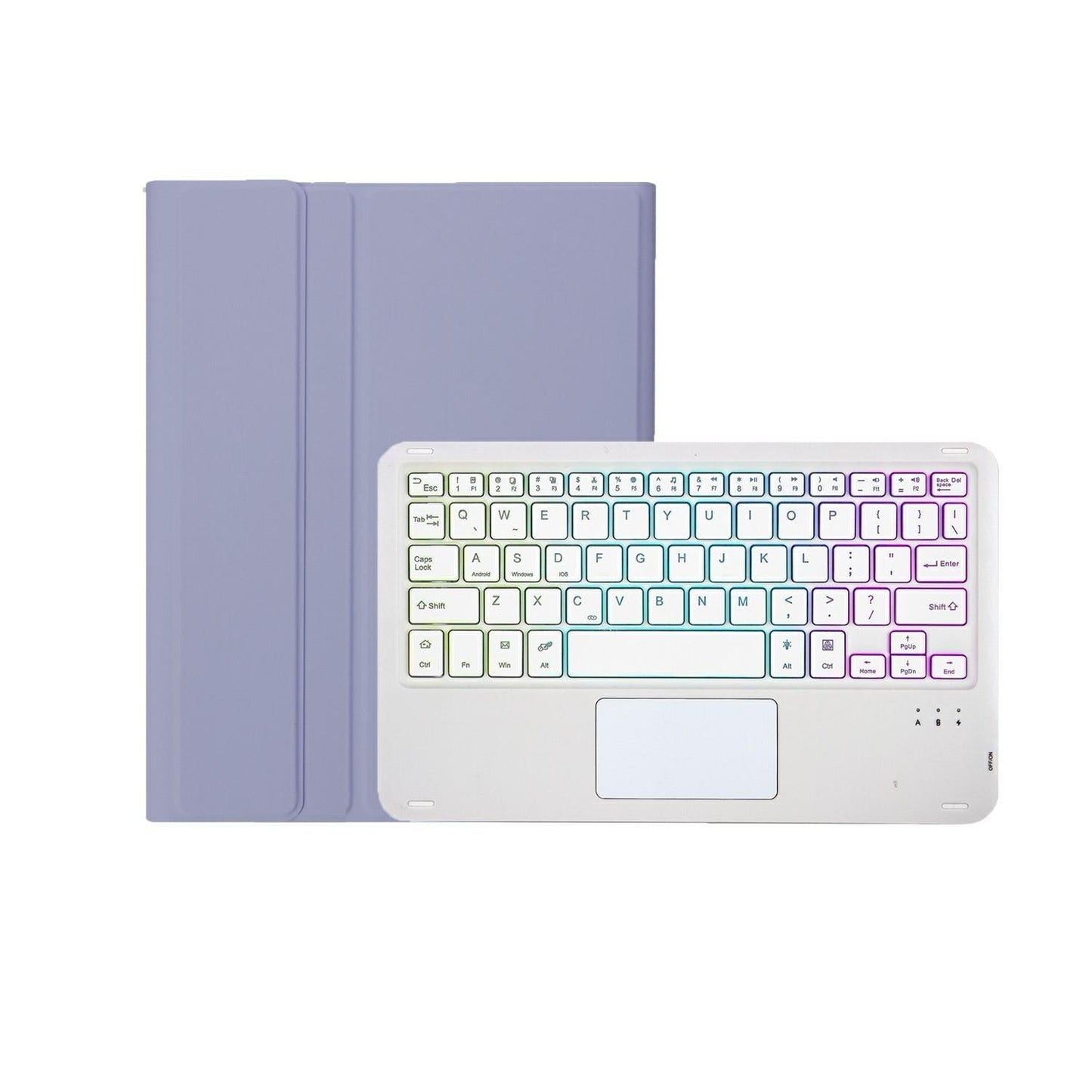 2022 Ipad 10.9 Lambskin Keyboard Case With Backlight & Pen Slot - Baby Blue