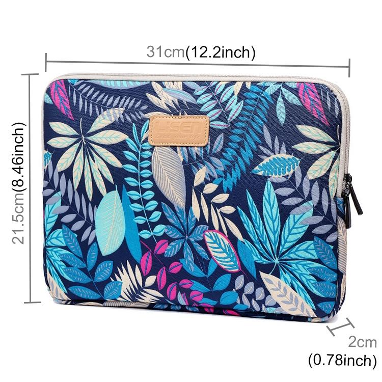 Colourful Leaves Sleeve Case Briefcase with Zipper - White
