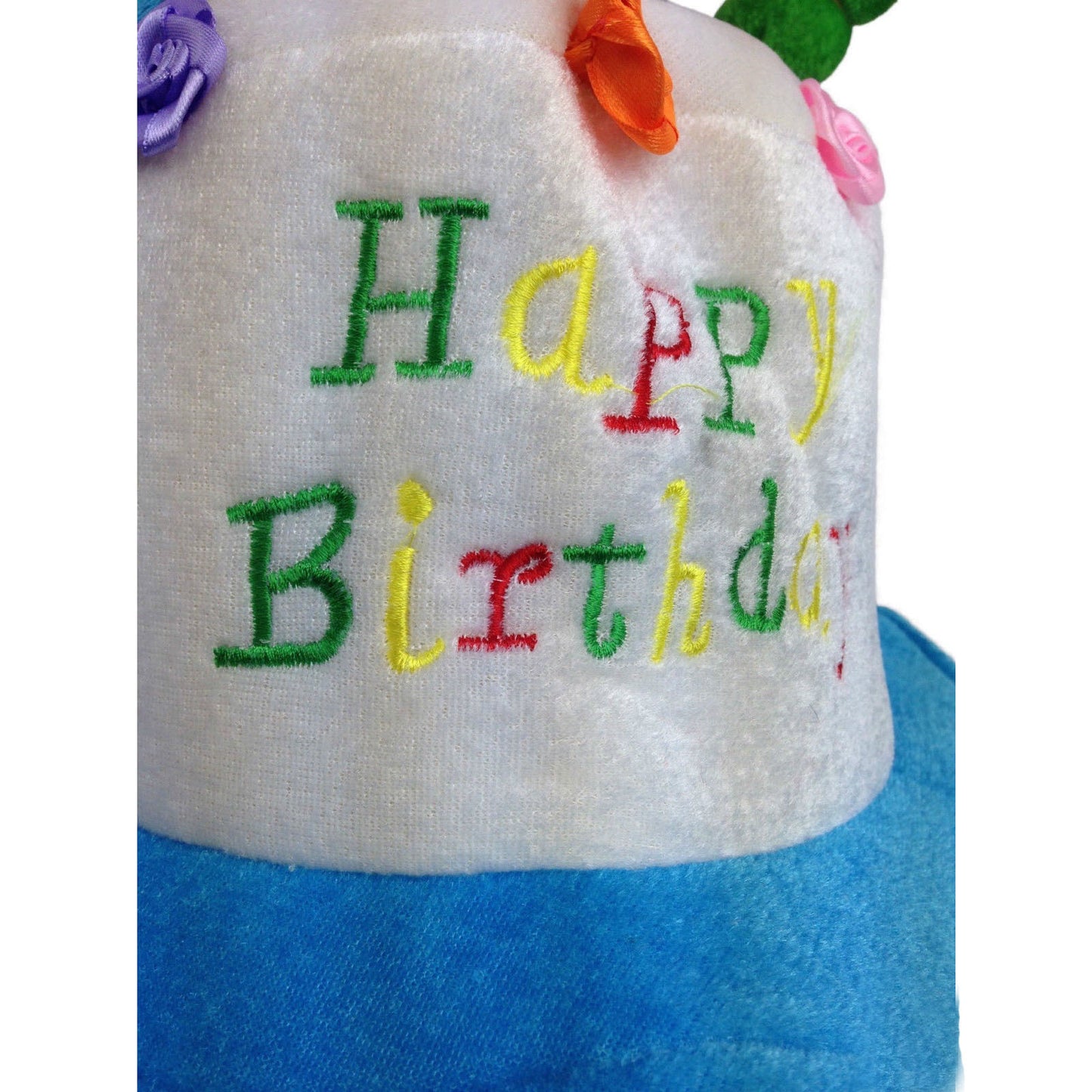 Happy BIRTHDAY CAKE HAT Party Costume Bday Fancy Dress with Candles Gift - Blue
