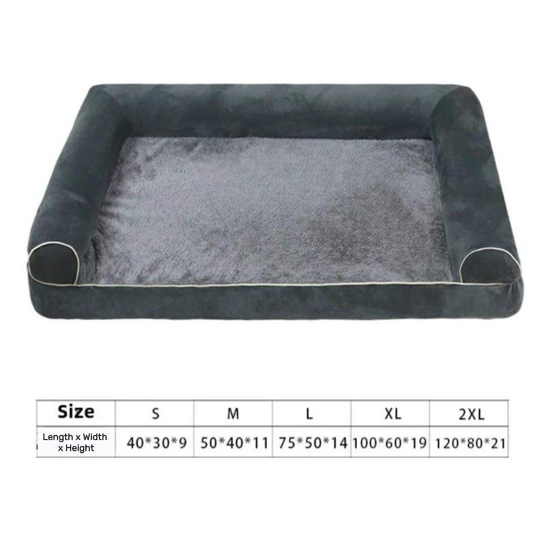 XL Size PawfectFriend Orthopedic Dog Bed 3-Side Comfort Bolster Padded Calming Mattress Bed with Removable Cover