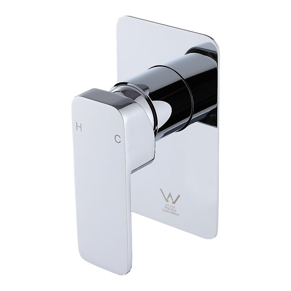 Single Square Shower Bath Mixer Tap Bathroom WATERMARK Approved in Chrome
