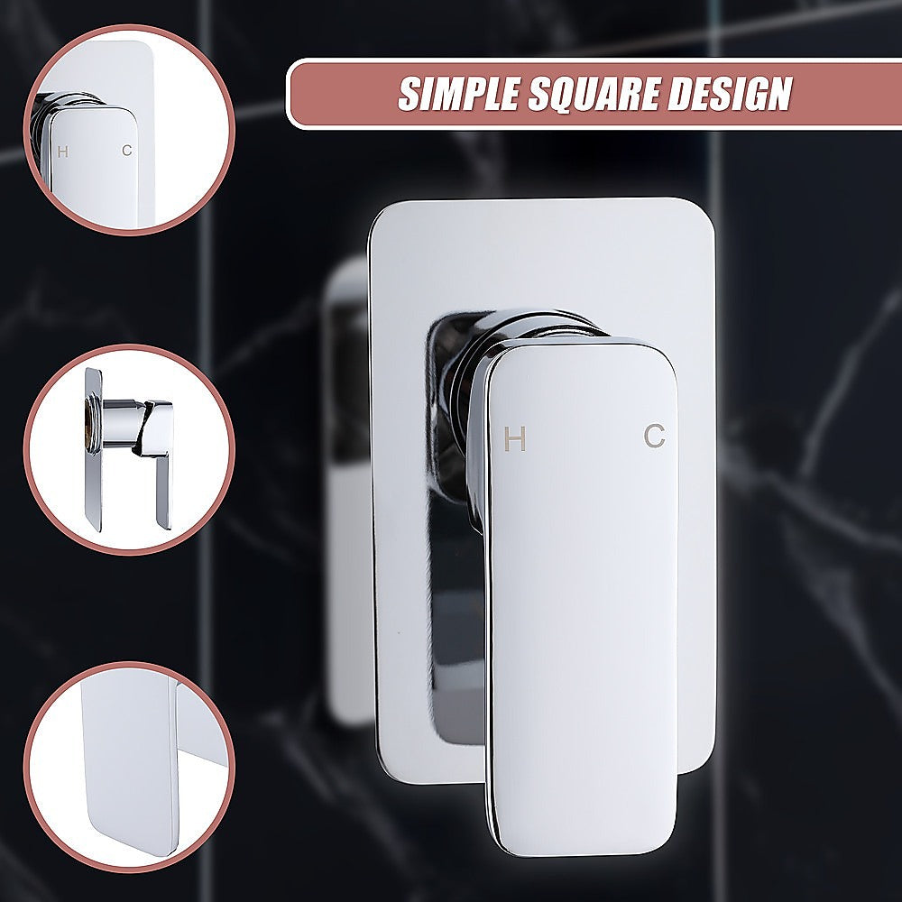 Single Square Shower Bath Mixer Tap Bathroom WATERMARK Approved in Chrome