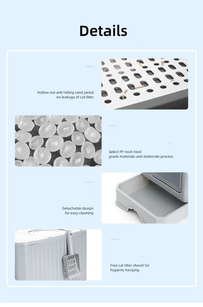 Top-Entry Cat Litter Box with Drawer-Enclosed Design, Easy Clean, Odor Control, Anti-Tracking Lid Green