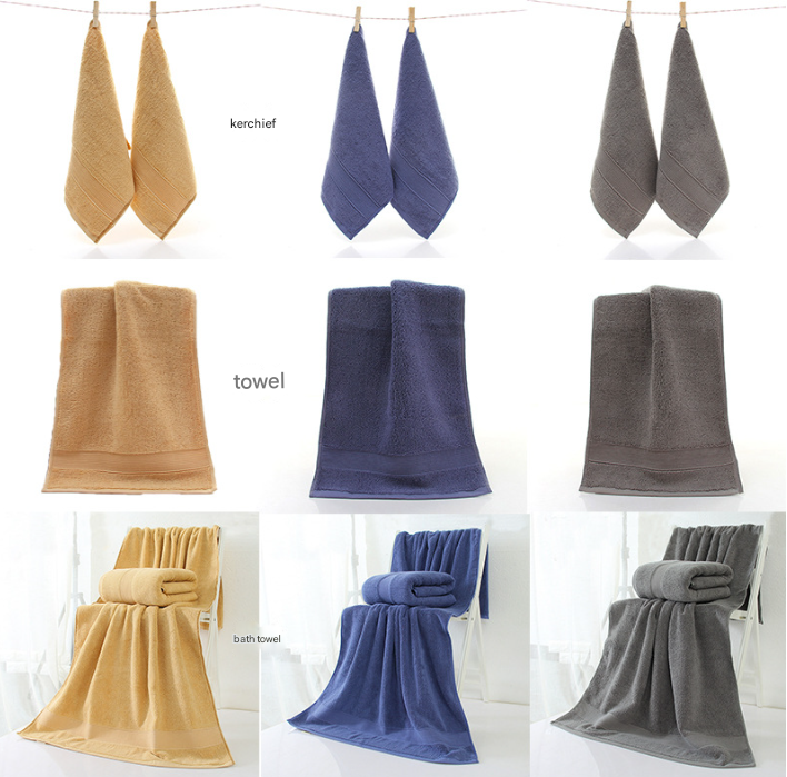 Blue Luxury 100% Cotton Towel Set - 3-Piece Combed Cotton Bath Towel Set