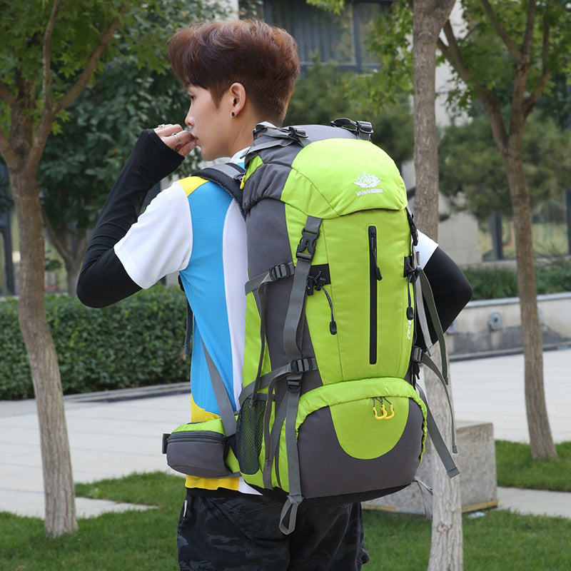 Red 36-55L Outdoor Hiking Backpack - Durable Water Resistant Travel Bag for Trekking, Camping, and Adventure