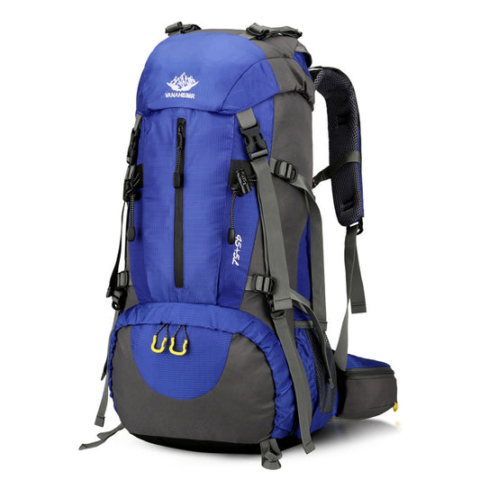 Blue 36-55L Outdoor Hiking Backpack - Durable Water Resistant Travel Bag for Trekking, Camping, and Adventure