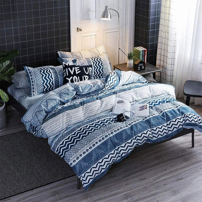 Grey Leopard Pattern 3-Piece Polyester Duvet Cover Set with 2 Pcs Pillowcases - Elegant Bedding, Machine Washable, 173x230cm Duvet + 51x76cm Pillowcases