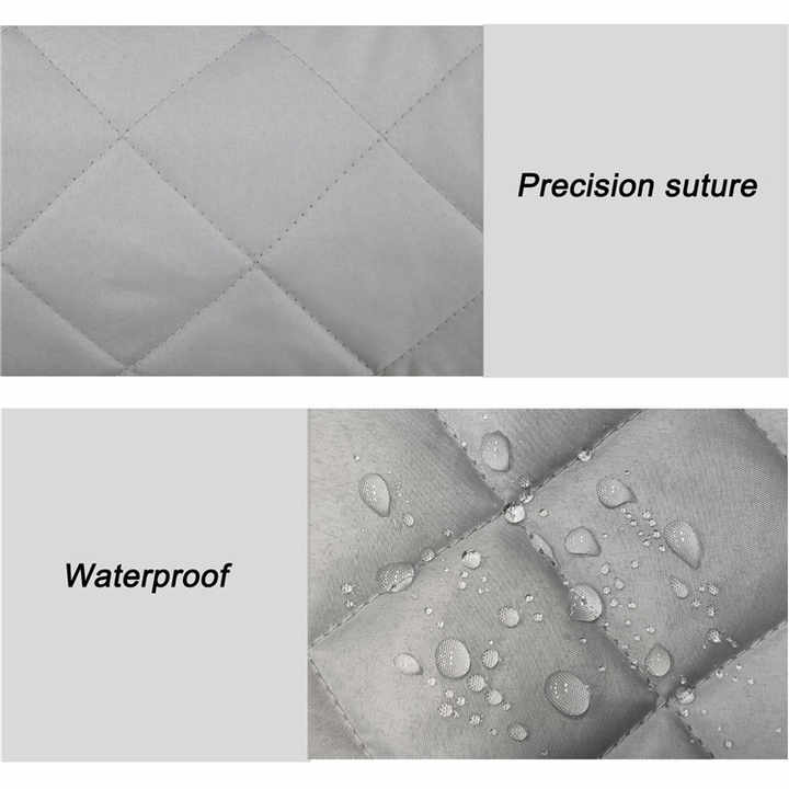 2 Pcs Blue Quilted Sofa Armrest Organizer Caddy - Multi-Pocket Remote Control Holder Bag