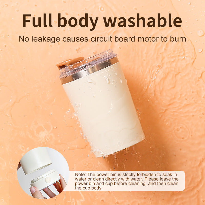 Pink 316 Stainless Steel Rechargeable Electric Self-Stirring Mug - 420ml Automatic Mixing Cup with Magnetic Rotor