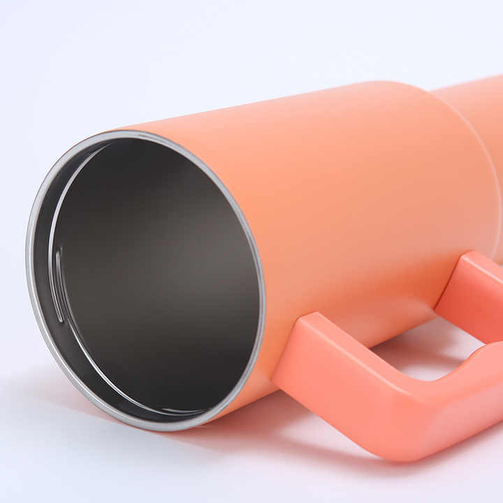 Black 40oz Stainless Steel Tumbler with Handle & Straw - Large Capacity Car Cup