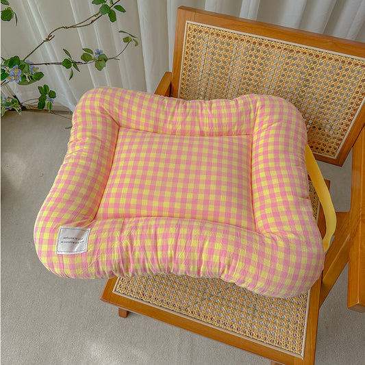 M Orange All-Season Pet Bed - Soft Washable Dog & Cat Mat with Comfortable Cushion - Warm Winter Padding for Small to Large Pets