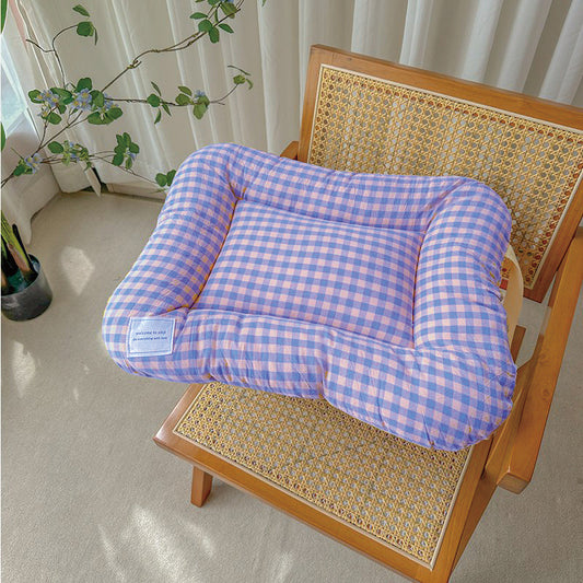 L Yellow-purple All-Season Pet Bed - Soft Washable Dog & Cat Lat with CoLfortable Cushion - WarL Winter Padding for SLall to Large Pets