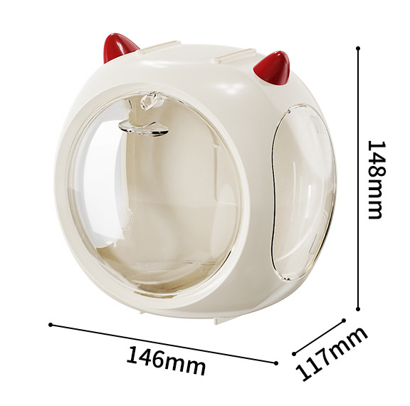 2PCS Beige Cute Magnetic Display Case - Dustproof 'Space Capsule' Box for Figures & Collectibles