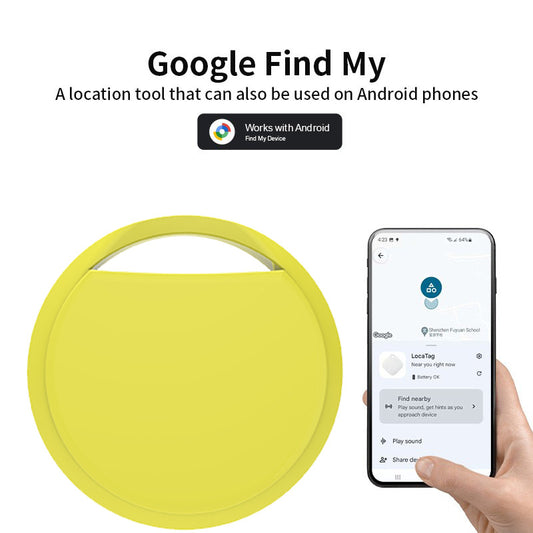 Yellow Android Tracker - Google Find My Device Compatible Luggage and Pet Tracker