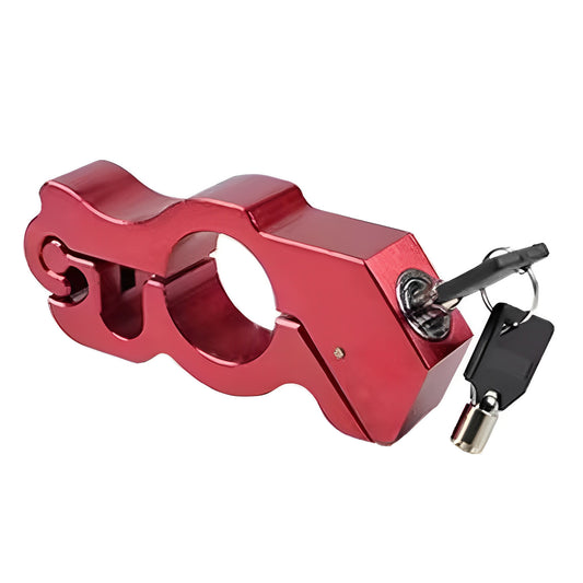 Motorcycle & Scooter Handlebar Grip Lock - Anti-Theft Brake Lever Lock(Red)
