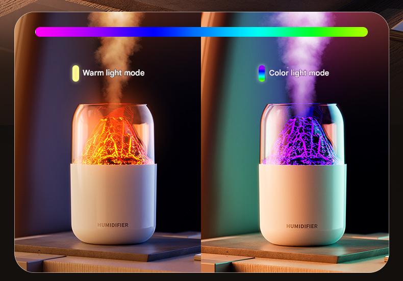 Cool Mist Humidifier with Colorful Atmosphere Light - 300ml USB Powered, Unique Internal Design(Planet-Black)