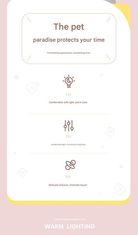 Adorable Animal Silicone LED Night Light - 3 Brightness Levels, USB Rechargeable, Touch Control(Love Pig)