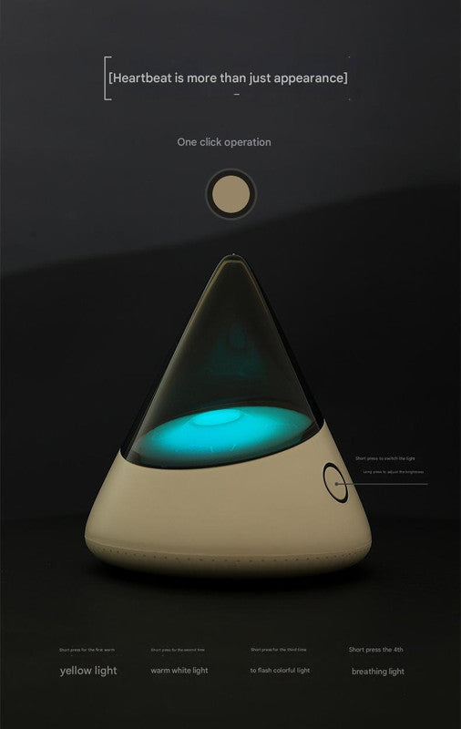 Cone Shaped Atmosphere Night Light - 4 Light Modes, Dimmable, USB-C Rechargeable(blue)