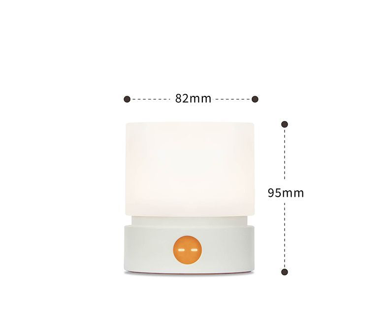 Cylindrical LED Night Light with Timer & Stepless Dimming - USB-C Rechargeable, 1200mAh Battery(Brown)