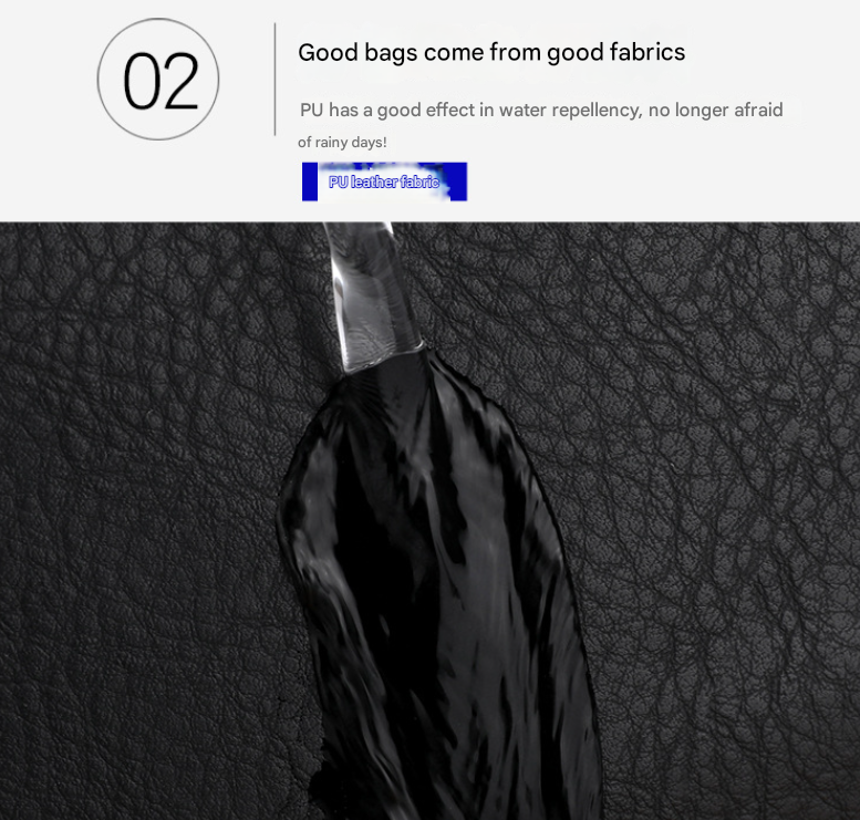 Black Large-Capacity PU Leather Backpack - Stylish Business & Travel Companion