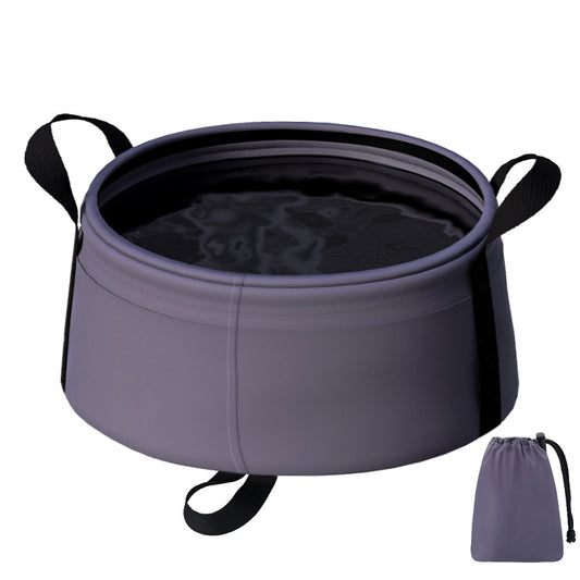 2PCS Purple 8.5L Portable Folding Water Basin - Collapsible Bucket with Carry Bag for Camping & Travel