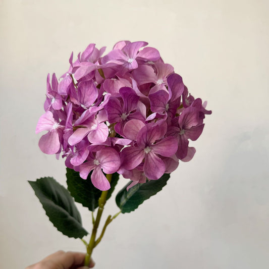 5-Piece Purple Premium Lifelike Hydrangea Artificial Flowers- 60cm Long Stem Faux Floral Bouquet for Home, Wedding & Vase Decor