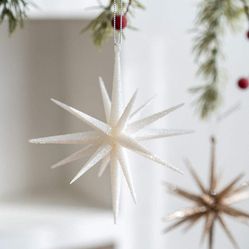 5-PCS Transparent New Christmas Ornament - Starburst Hanging Decor for Tree and Holiday Display