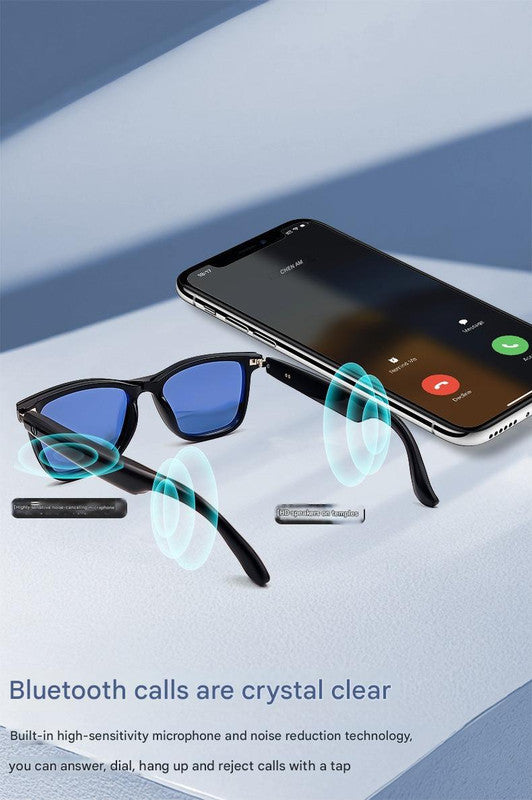 Smart Audio Glasses with Magnetic Interchangeable Lenses - Bluetooth Calls, Music, Voice Assistant & Remote Camera(Orange lenses)