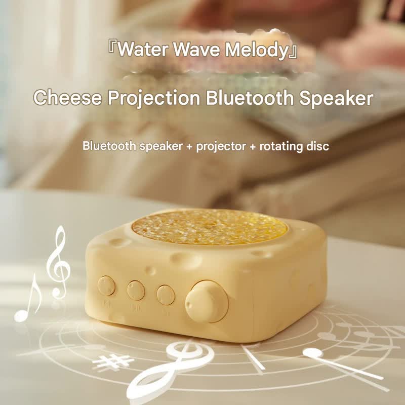 Cheese-Inspired Bluetooth Speaker with Water Ripple Aurora Projector Light - 3 Modes, Upgraded Bluetooth 5.4(pink)