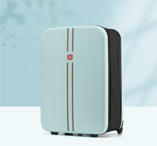 Compact Expandable Foldable Luggage - Reinforced Alloy Handle & Silent Wheels(light green)