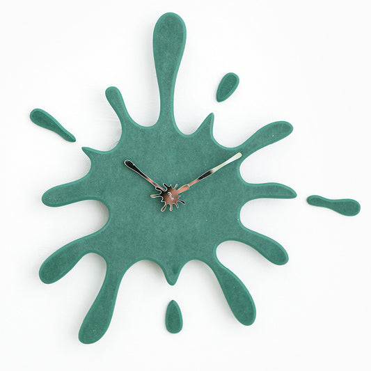 Creative Splatter Design Wall Clock - Silent Movement, Modern Decorative Timepiece(green)