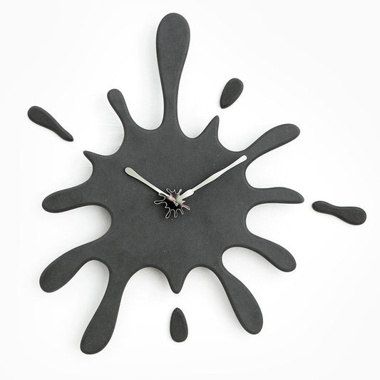Creative Splatter Design Wall Clock - Silent Movement, Modern Decorative Timepiece(black)